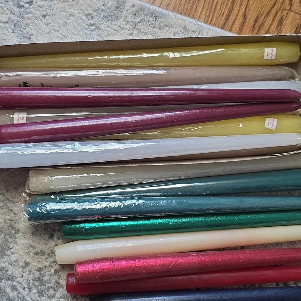 Assorted 28 Taper Candles - Mixed Colors